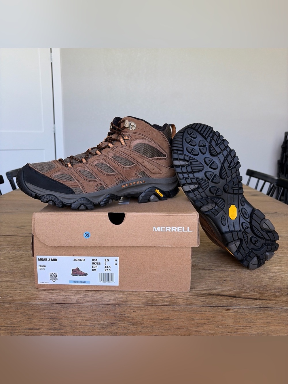 Merrell Moab 3 Mid Waterproof Hiking Boots - Brown & Black
